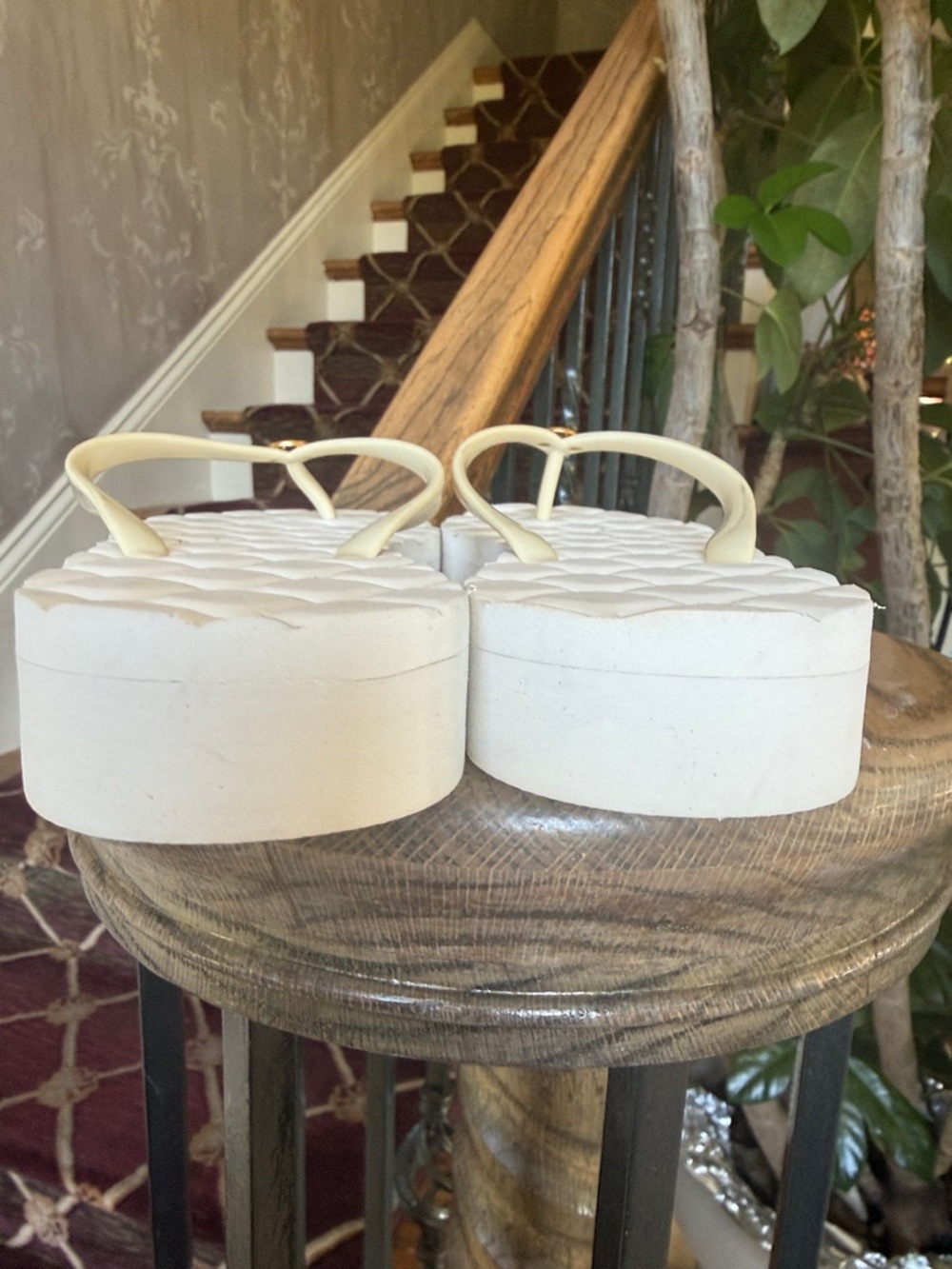 TORY BURCH ladies, white platform sandals excellent condition size 9. - Picture 9 of 12